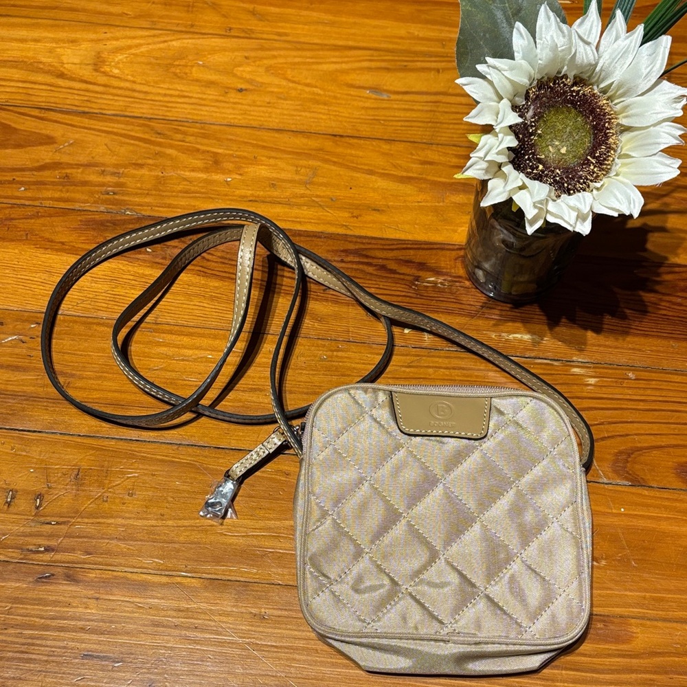 🎀 Bogner Tan Quilted Crossbody Bag